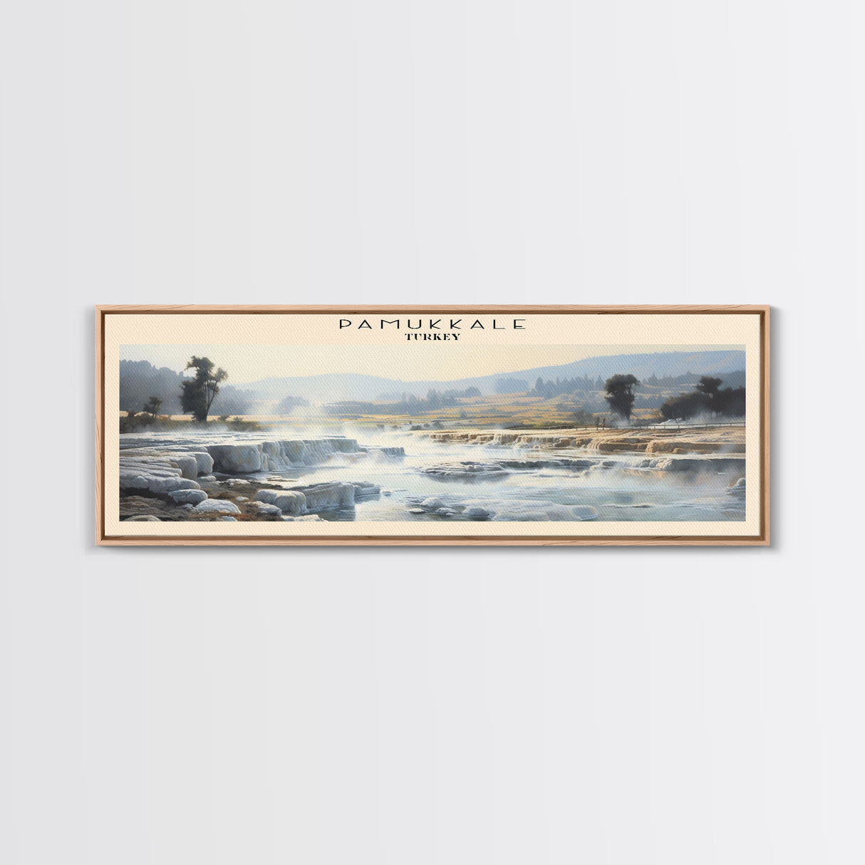 Pamukkale Travel Print Wall Art, Travel Poster Print, Retro Style COUNTRY Home Decor, Wall Hanging, Travel Gift Idea, Unique Metal Art