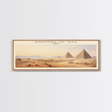 Pyramids of Giza Framed Canvas Print Travel Poster | Wall Art | Home Decor | Gift For Travel Lover | Wall Hanging | Original Art