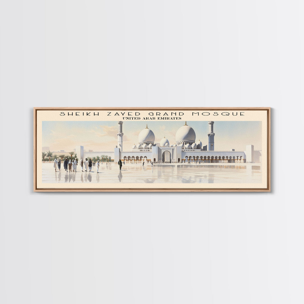 Sheikh Zayed Grand Mosque COUNTRY | Framed Travel Poster Canvas Print | Trendy Wall Art | Watercolor Painting | Living Room Art | Unique Art