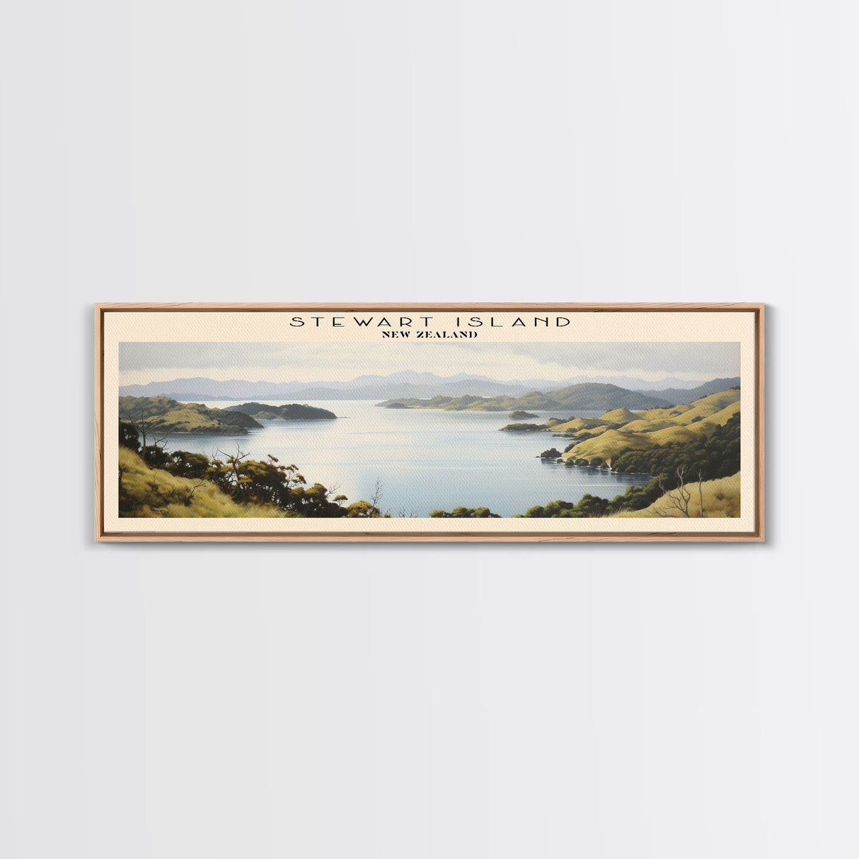 Stewart Island Travel Poster Print, Framed Canvas Print, COUNTRY Travel Art, Wood Framed Art, Wall Hanging, Home Decor