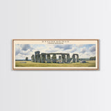 Stonehenge COUNTRY Travel Poster Print, Framed Canvas Print, COUNTRY Travel Art, Wood Framed Art, Wall Hanging, Home Decor