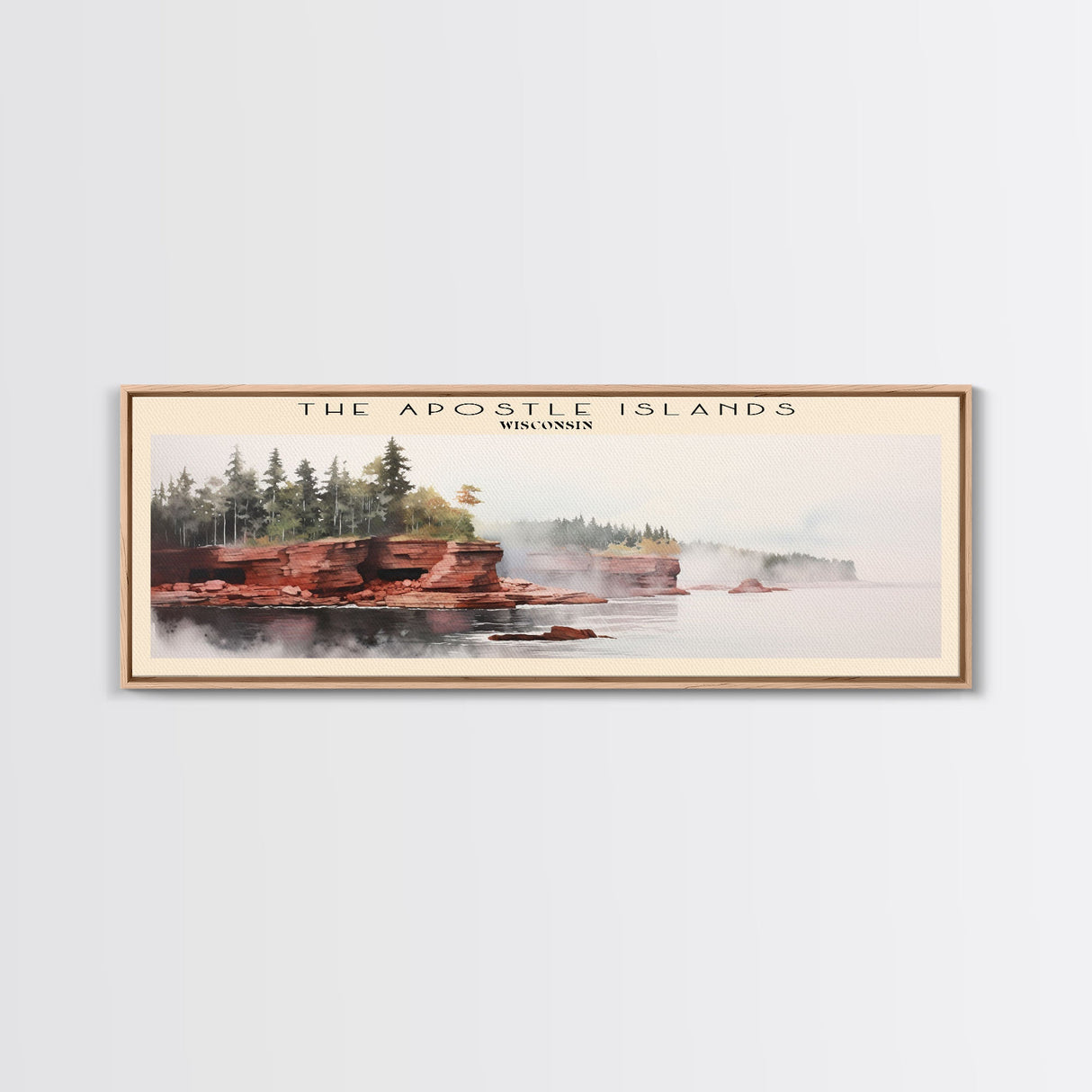 The Apostle Islands Travel Poster Print, Framed Canvas Print, COUNTRY Travel Art, Wood Framed Art, Wall Hanging, Home Decor