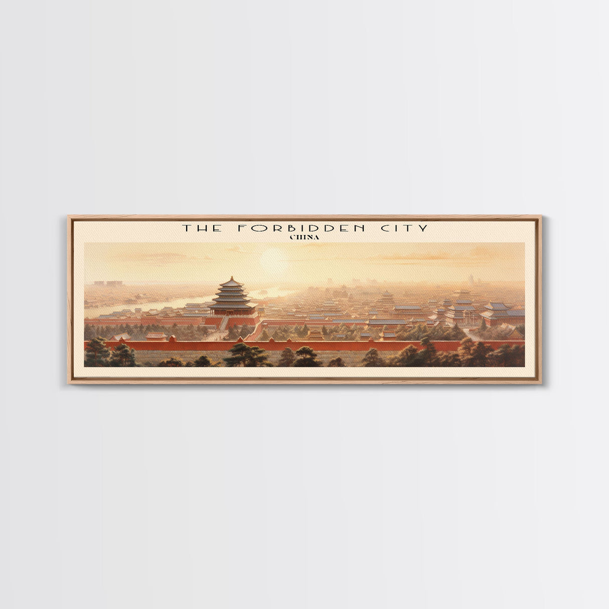 The Forbidden City Travel Poster Print, Framed Canvas Print, COUNTRY Travel Art, Wood Framed Art, Wall Hanging, Home Decor