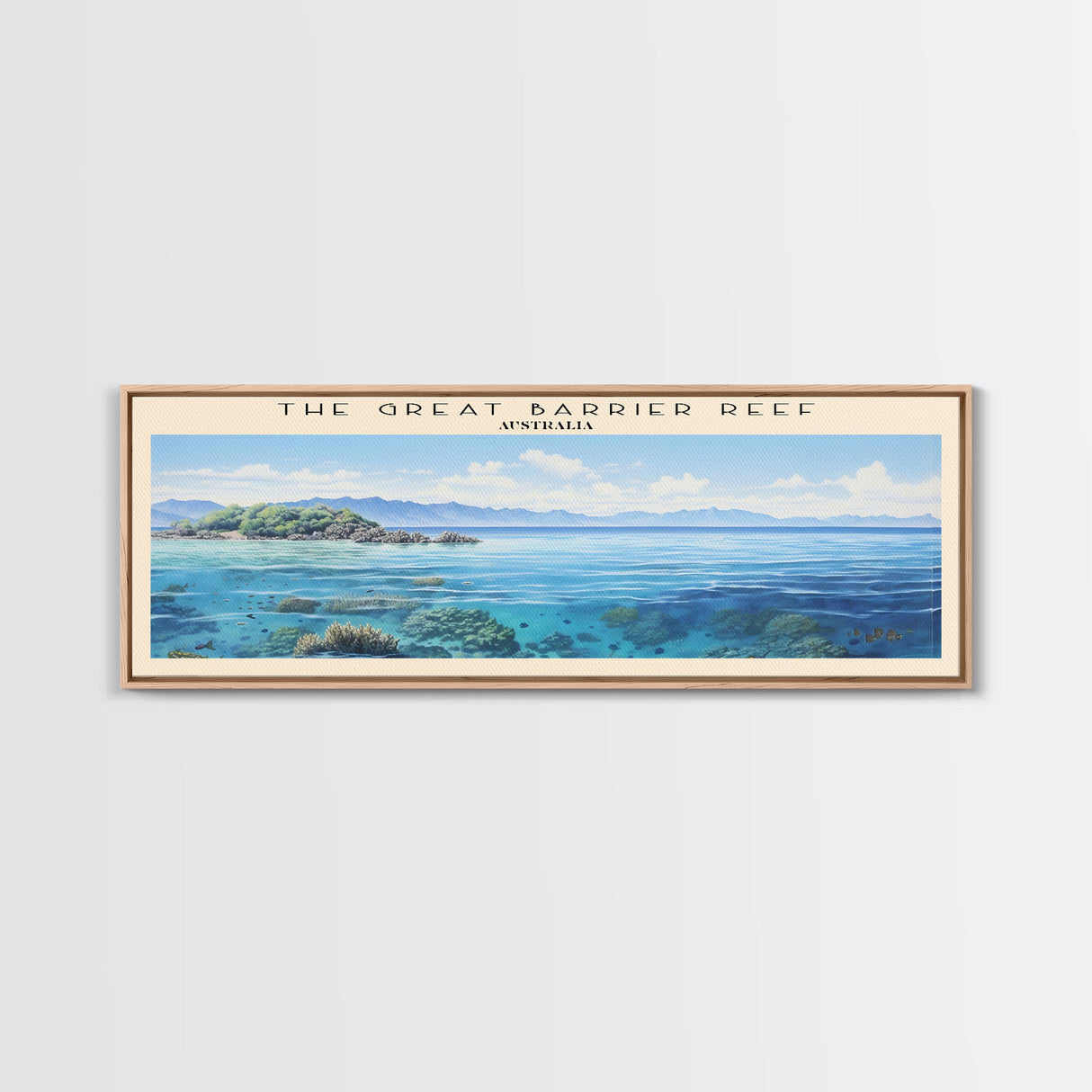 The Great Barrier Reef Travel Print Wall Art, Travel Poster Print, Retro Style COUNTRY Home Decor, Wall Hanging, Travel Gift Idea, Unique Metal Art