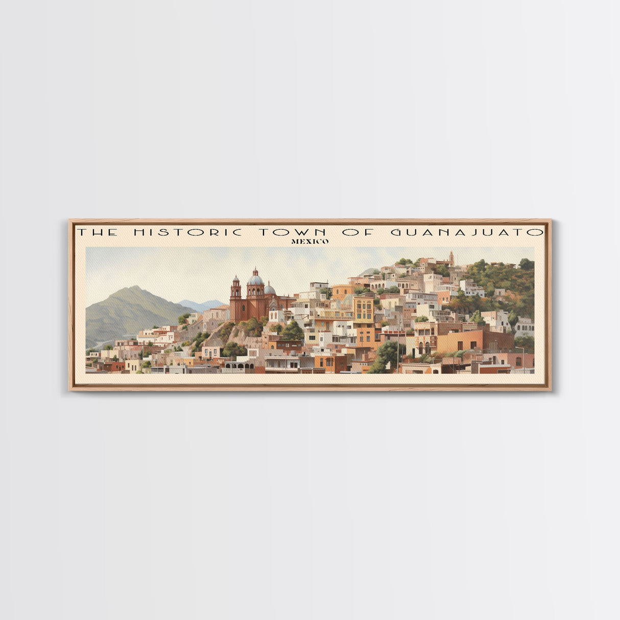 The Historic Town of Guanajuato COUNTRY Travel Poster Print, Framed Canvas Print, COUNTRY Travel Art, Wood Framed Art, Wall Hanging, Home Decor