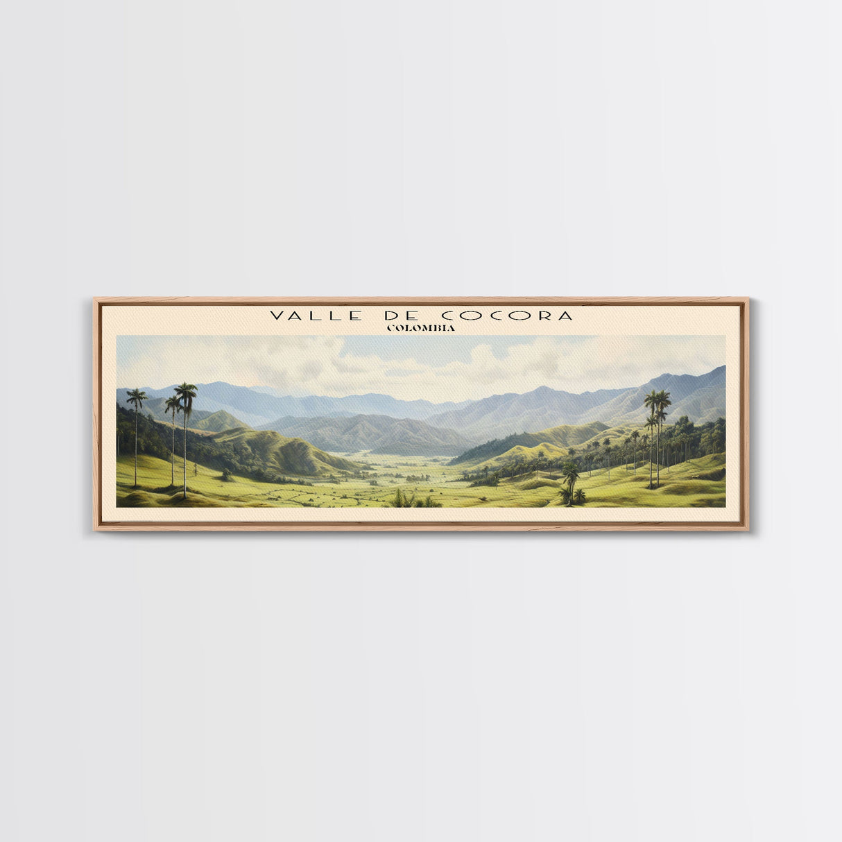 Valle de Cocora COUNTRY Travel Poster Print, Framed Canvas Print, COUNTRY Travel Art, Wood Framed Art, Wall Hanging, Home Decor