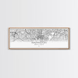 Panoramic Washington City Map, District Of Columbia, Map Print, Minimalist Wall Art, Canvas Art, Housewarming Gift, Street Map, Closing Gift