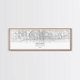 Panoramic Wichita City Map, Kansas Art, Map Print, Minimalist Wall Art, Canvas Art, Housewarming Gift, Street Map Art, Closing Gift