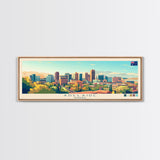 Adelaide, Australia Panoramic Travel Poster Canvas Print, Adelaide, Australia Painting, Australia Art, Adelaide Panoramic Travel Art, Travel Painting