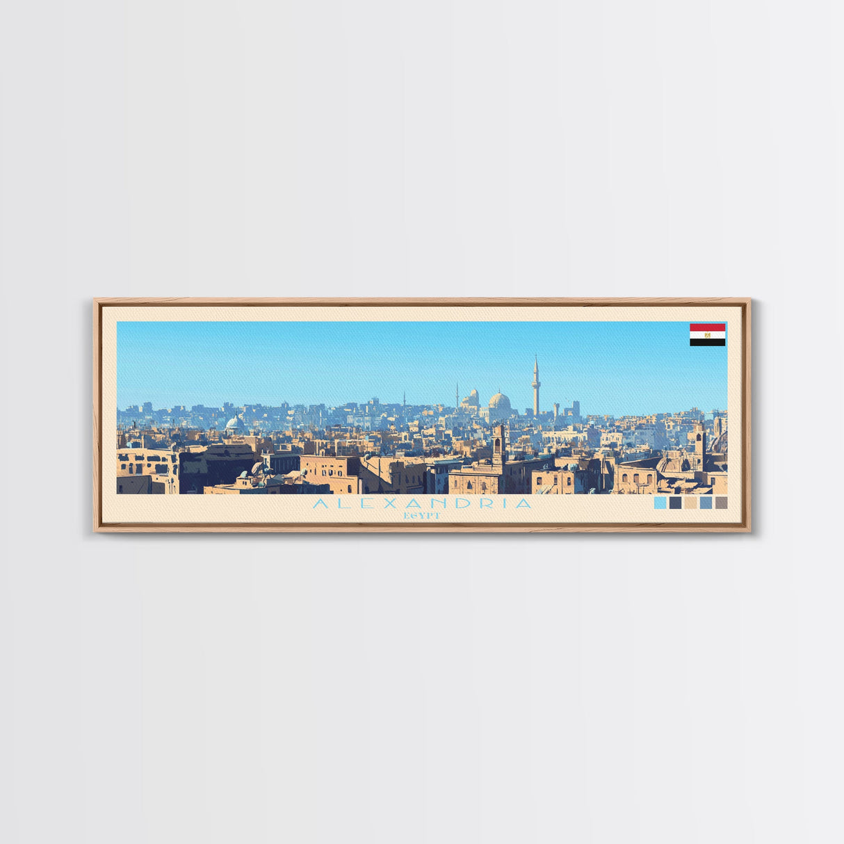 Algiers, Algeria Panoramic Travel Poster Canvas Print, Algiers, Algeria Painting, Algeria Art, Algiers Travel Art, Guest Room Painting