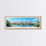 Asuncion, Paraguay Panoramic Travel Poster Canvas Print, Asuncion, Paraguay Painting, Paraguay Art, Asuncion Travel Art, Living Room Painting