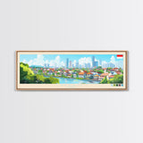 Bekasi, Indonesia Travel Poster Panoramic Canvas Print, Bekasi, Indonesia Painting, Indonesia Art, Bekasi Travel Art, Guest Room Painting