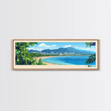 Panoramic Travel Poster Cairns, Australia Canvas Print, Cairns, Australia Painting, Australia Art, Cairns Travel Art, Guest Room Painting