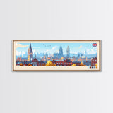 Coventry, England Travel Poster Panoramic Canvas Print, Coventry, England Painting, England Art, Coventry Travel Art, Guest Room Painting