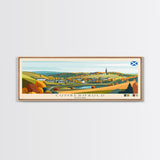 Cumbernauld, Scotland Panoramic Travel Poster Canvas Print, Cumbernauld, Scotland Painting, Scotland Art, Cumbernauld Travel Art, Guest Room Painting