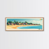 Daloa, Ivory Coast Panoramic Travel Poster Canvas Print, Daloa, Ivory Coast Painting, Ivory Coast Art, Daloa Panoramic Travel Art, Travel Painting