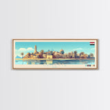 Damietta, Egypt Panoramic Travel Poster Canvas Print, Damietta, Egypt Painting, Egypt Art, Damietta Panoramic Travel Art, Travel Painting