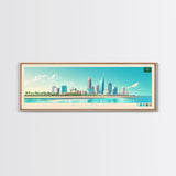 Dammam, Saudi Arabia Panoramic Travel Poster Canvas Print, Dammam, Saudi Arabia Painting, Saudi Arabia Art, Dammam Travel Art, Guest Room Painting