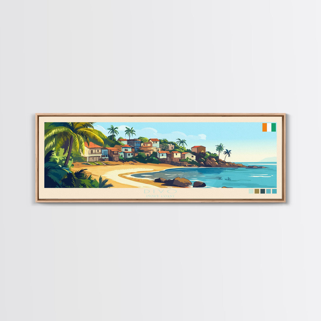 Divo, Ivory Coast Travel Poster Panoramic Canvas Print, Divo, Ivory Coast Painting, Ivory Coast Art, Divo Travel Art, Guest Room Painting