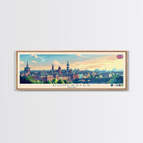 Doncaster, England Panoramic Travel Poster Canvas Print, Doncaster, England Painting, England Art, Doncaster Travel Art, Guest Room Painting