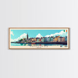 Drogheda, Ireland Panoramic Travel Poster Canvas Print, Drogheda, Ireland Painting, Ireland Art, Drogheda Travel Art, Guest Room Painting