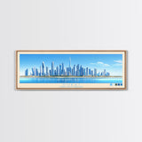 Dubai, United Arab Emirates Panoramic Travel Poster Canvas Print, Dubai, United Arab Emirates Painting, United Arab Emirates Art, Dubai Travel Art, Living Room Painting