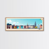 Dundalk, Ireland Travel Poster Panoramic Canvas Print, Dundalk, Ireland Painting, Ireland Art, Dundalk Travel Art, Guest Room Painting