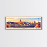 Dunfermline, Scotland Panoramic Travel Poster Canvas Print, Dunfermline, Scotland Painting, Scotland Art, Dunfermline Travel Art, Guest Room Painting