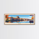 Ely, England Travel Poster Panoramic Canvas Print, Ely, England Painting, England Art, Ely Travel Art, Guest Room Painting