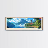 Fernando de la Mora, Paraguay Travel Poster Panoramic Canvas Print, Fernando de la Mora, Paraguay Painting, Paraguay Art, Fernando de la Mora Travel Art, Guest Room Painting