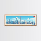 Guangzhou, China Panoramic Travel Poster Canvas Print, Guangzhou, China Painting, China Art, Guangzhou Travel Art, Guest Room Painting