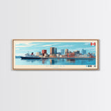 Panoramic Travel Poster Halifax, Canada Canvas Print, Halifax, Canada Painting, Canada Art, Halifax Travel Art, Guest Room Painting