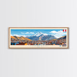 Huancayo, Peru Travel Poster Panoramic Canvas Print, Huancayo, Peru Painting, Peru Art, Huancayo Travel Art, Guest Room Painting