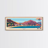 Ica, Peru Panoramic Travel Poster Canvas Print, Ica, Peru Painting, Peru Art, Ica Travel Art, Guest Room Painting