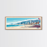 Iquique, Chile Travel Poster Panoramic Canvas Print, Iquique, Chile Painting, Chile Art, Iquique Travel Art, Guest Room Painting