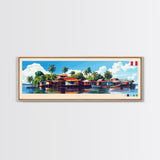 Iquitos, Peru Travel Poster Panoramic Canvas Print, Iquitos, Peru Painting, Peru Art, Iquitos Travel Art, Guest Room Painting