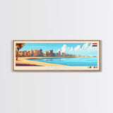 Ismailia, Egypt Panoramic Travel Poster Canvas Print, Ismailia, Egypt Painting, Egypt Art, Ismailia Travel Art, Guest Room Painting