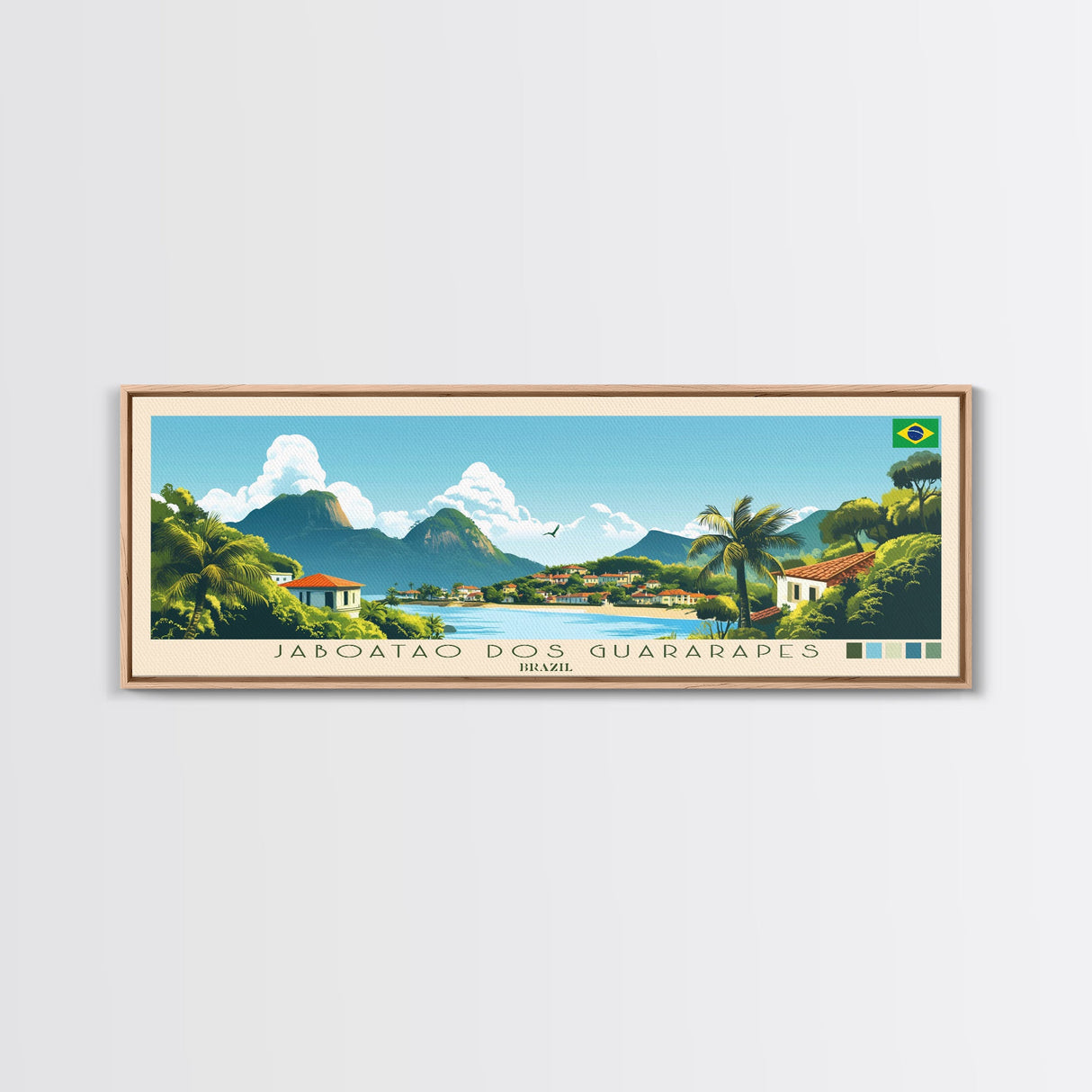 Jaboatao dos Guararapes, Brazil Panoramic Travel Poster Canvas Print, Jaboatao dos Guararapes, Brazil Painting, Brazil Art, Jaboatao dos Guararapes Travel Art, Living Room Painting