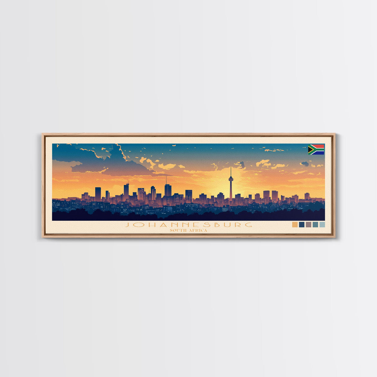 Joinville, Brazil Panoramic Travel Poster Canvas Print, Joinville, Brazil Painting, Brazil Art, Joinville Travel Art, Living Room Painting