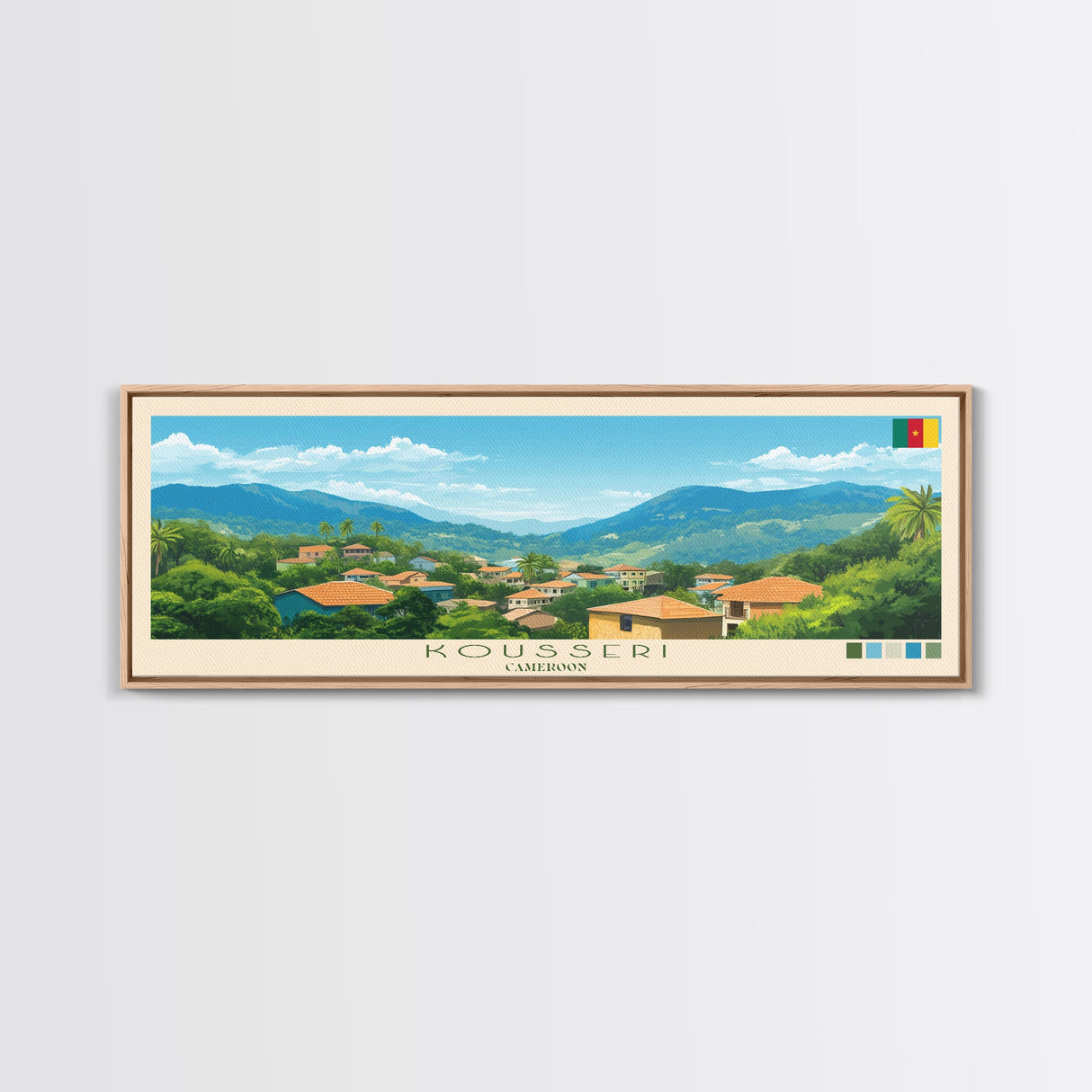 Kousseri, Cameroon Travel Poster Panoramic Canvas Print, Kousseri, Cameroon Painting, Cameroon Art, Kousseri Travel Art, Guest Room Painting