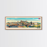 Lancaster, England Travel Poster Panoramic Canvas Print, Lancaster, England Painting, England Art, Lancaster Travel Art, Guest Room Painting