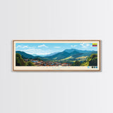 Latacunga, Ecuador Panoramic Travel Poster Canvas Print, Latacunga, Ecuador Painting, Ecuador Art, Latacunga Travel Art, Guest Room Painting