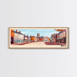 Panoramic Travel Poster Lincoln, England Canvas Print, Lincoln, England Painting, England Art, Lincoln Travel Art, Guest Room Painting