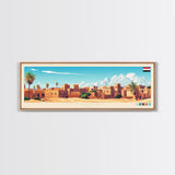 Luxor, Egypt Travel Poster Panoramic Canvas Print, Luxor, Egypt Painting, Egypt Art, Luxor Travel Art, Guest Room Painting