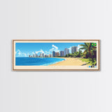 Maceio, Brazil Panoramic Travel Poster Canvas Print, Maceio, Brazil Painting, Brazil Art, Maceio Travel Art, Guest Room Painting