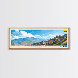 Panoramic Travel Poster Machala, Ecuador Canvas Print, Machala, Ecuador Painting, Ecuador Art, Machala Travel Art, Guest Room Painting