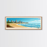 Mar del Plata, Argentina Travel Poster Panoramic Canvas Print, Mar del Plata, Argentina Painting, Argentina Art, Mar del Plata Travel Art, Guest Room Painting