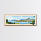 Mwanza, Tanzania Panoramic Travel Poster Canvas Print, Mwanza, Tanzania Painting, Tanzania Art, Mwanza Panoramic Travel Art, Travel Painting