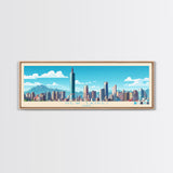 Panoramic Travel Poster New Taipei, Taiwan Canvas Print, New Taipei, Taiwan Painting, Taiwan Art, New Taipei Travel Art, Guest Room Painting