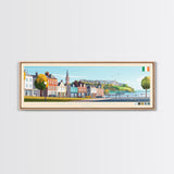 Newtownards, Ireland Travel Poster Panoramic Canvas Print, Newtownards, Ireland Painting, Ireland Art, Newtownards Travel Art, Guest Room Painting